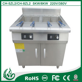 Chine Double réservoir deux paniers en acier inoxydable induction chauffage friteuse fournisseur
