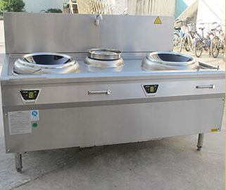 Chuhe vente à chaud en acier inoxydable stell wok commercial induction avec 2 brûleurs fournisseur